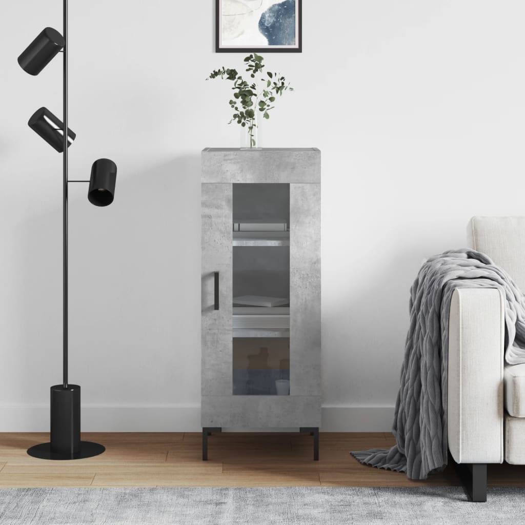 skænk 34,5x34x90 cm konstrueret træ betongrå