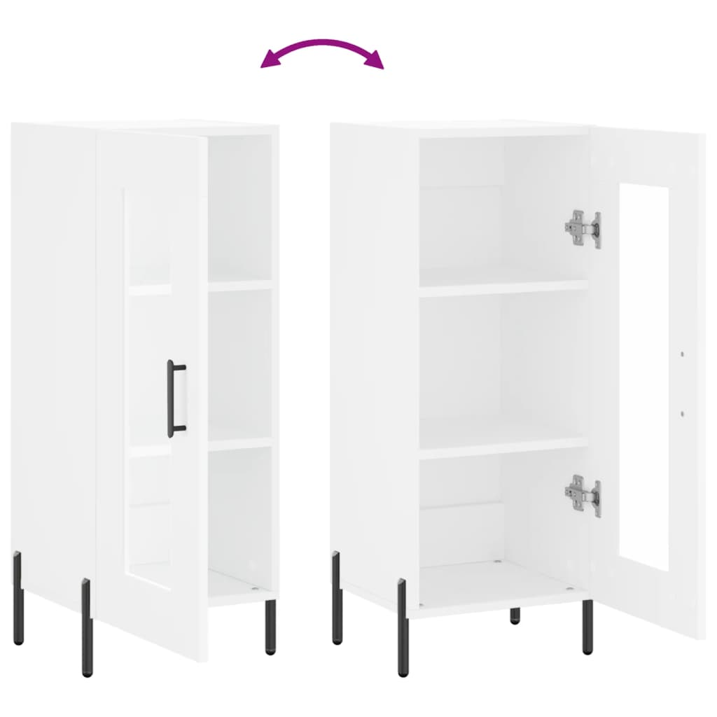 skænk 34,5x34x90 cm konstrueret træ hvid