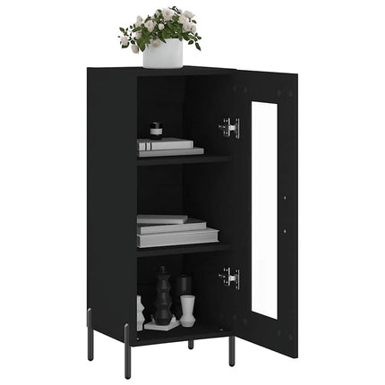 skænk 34,5x34x90 cm konstrueret træ sort