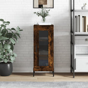 skænk 34,5x34x90 cm konstrueret træ røget egetræsfarve