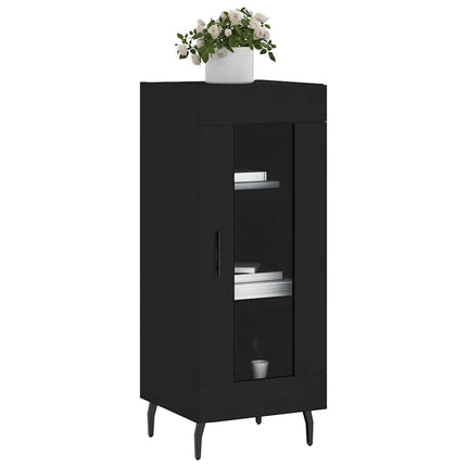 skænk 34,5x34x90 cm konstrueret træ sort