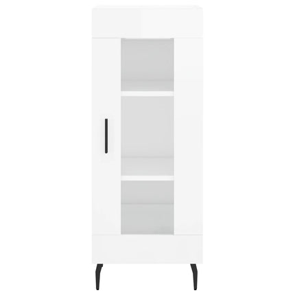 skænk 34,5x34x90 cm konstrueret træ hvid højglans