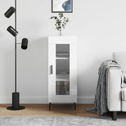 skænk 34,5x34x90 cm konstrueret træ hvid højglans