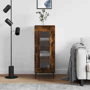 skænk 34,5x34x90 cm konstrueret træ røget egetræsfarve