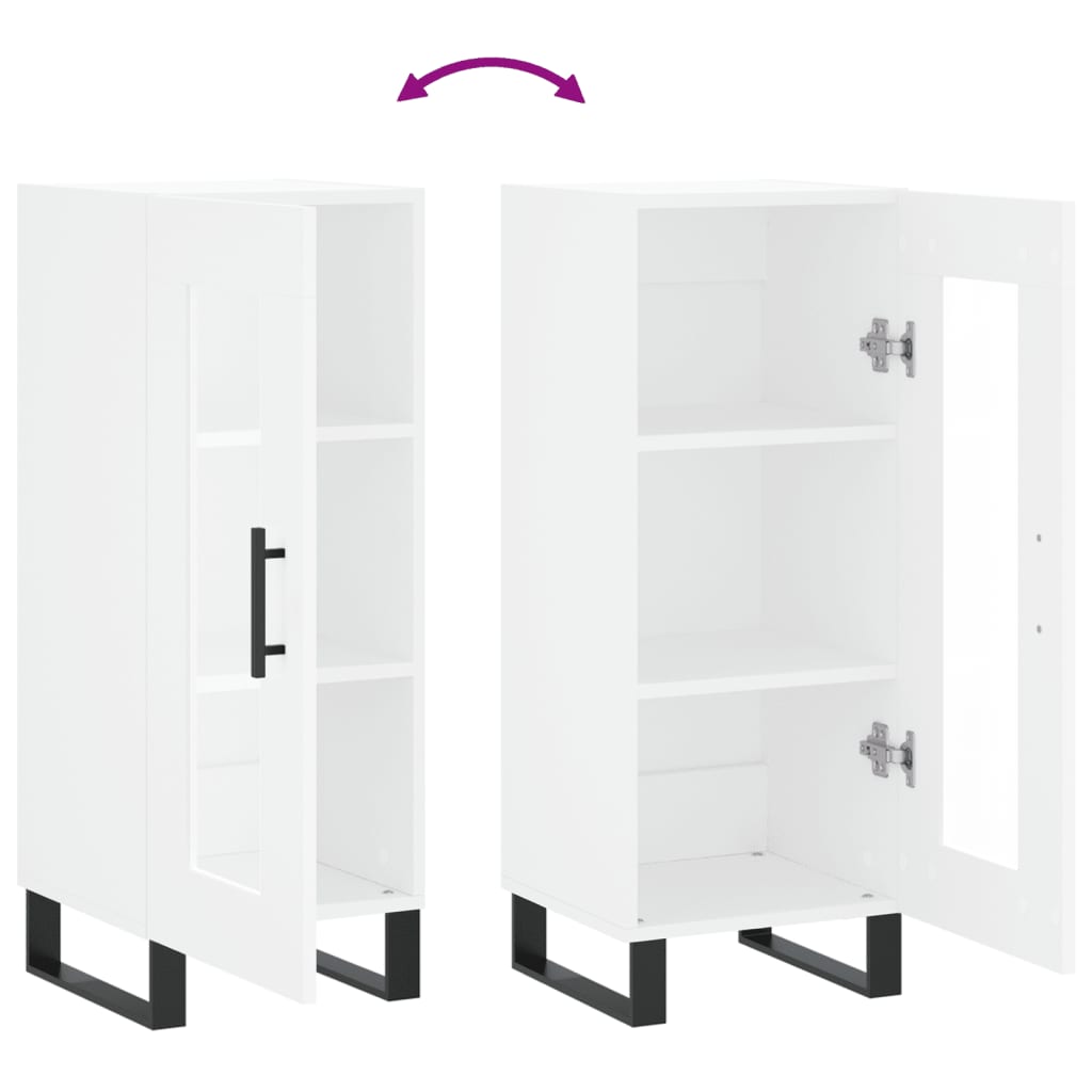 skænk 34,5x34x90 cm konstrueret træ hvid