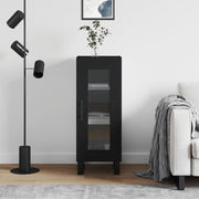 skænk 34,5x34x90 cm konstrueret træ sort