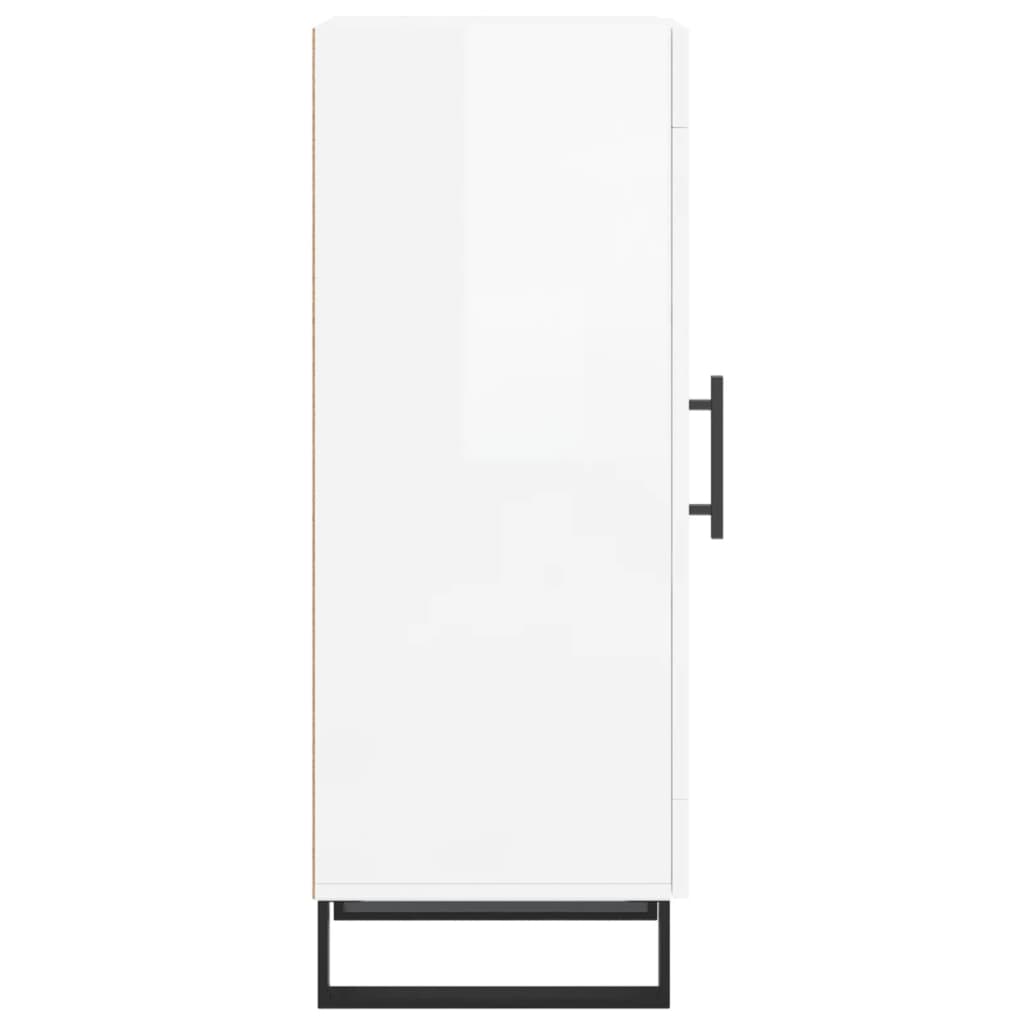 skænk 34,5x34x90 cm konstrueret træ hvid højglans