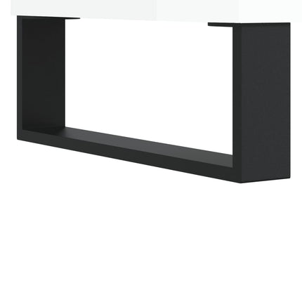 skænk 34,5x34x90 cm konstrueret træ hvid højglans