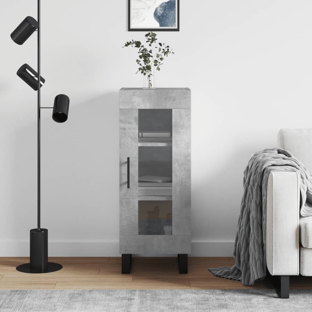 skænk 34,5x34x90 cm konstrueret træ betongrå