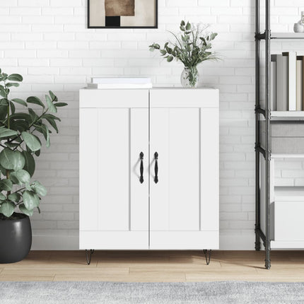 skænk 69,5x34x90 cm konstrueret træ hvid højglans