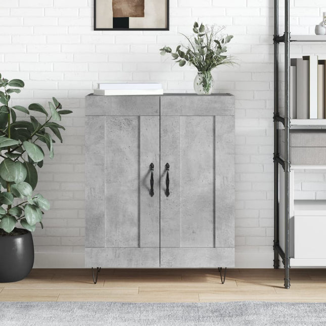skænk 69,5x34x90 cm konstrueret træ betongrå