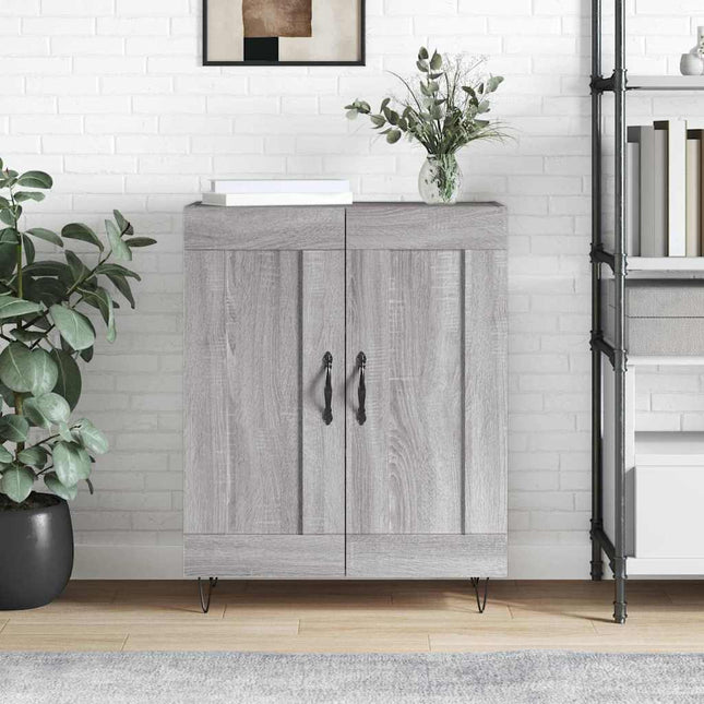 skænk 69,5x34x90 cm konstrueret træ grå sonoma-eg