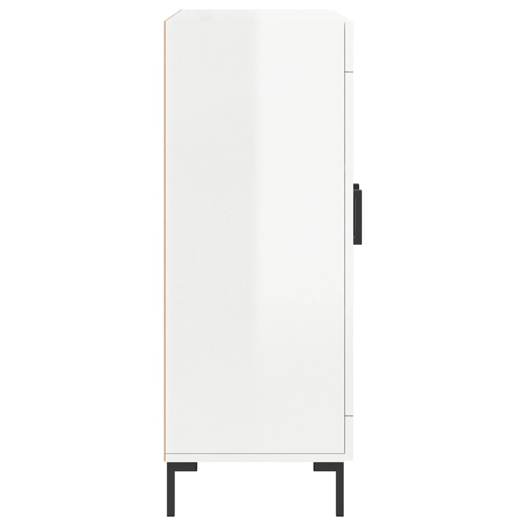 skænk 69,5x34x90 cm konstrueret træ hvid højglans