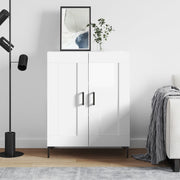 skænk 69,5x34x90 cm konstrueret træ hvid højglans