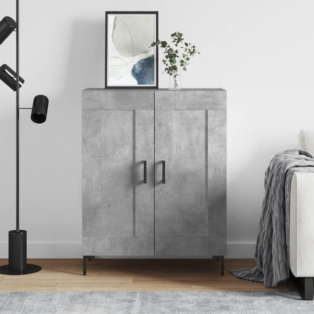 skænk 69,5x34x90 cm konstrueret træ betongrå