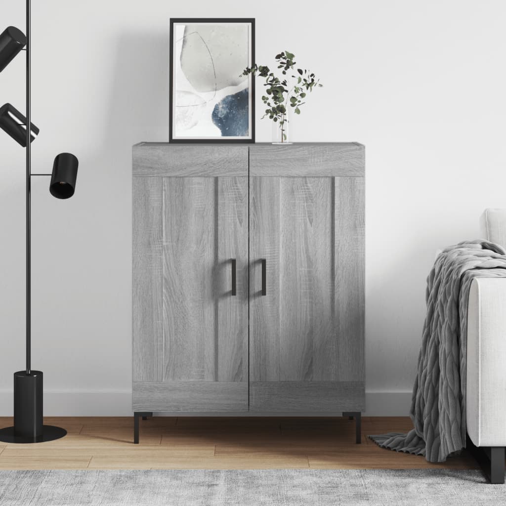 skænk 69,5x34x90 cm konstrueret træ grå sonoma-eg