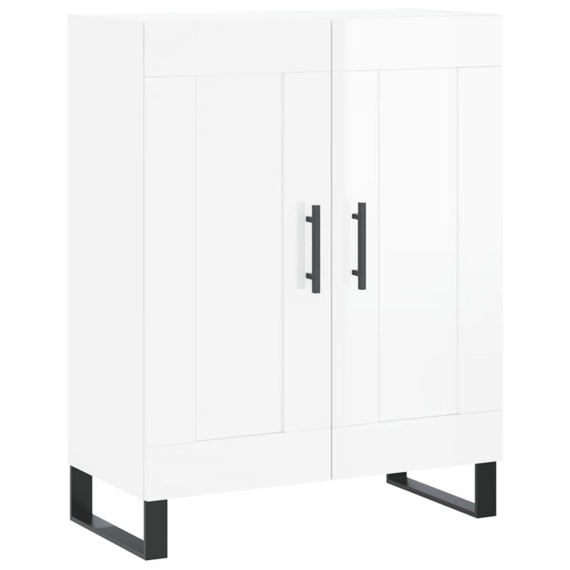 skænk 69,5x34x90 cm konstrueret træ hvid højglans