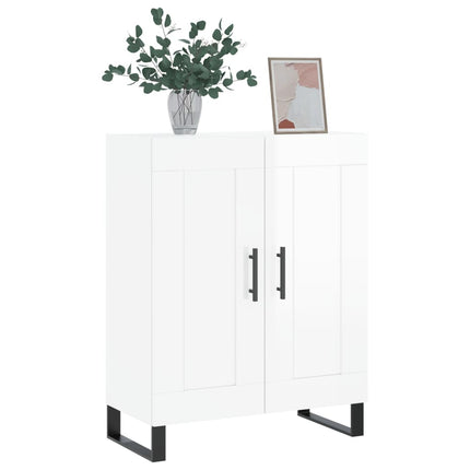 skænk 69,5x34x90 cm konstrueret træ hvid højglans