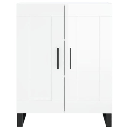 skænk 69,5x34x90 cm konstrueret træ hvid højglans