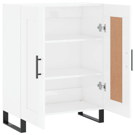 skænk 69,5x34x90 cm konstrueret træ hvid højglans