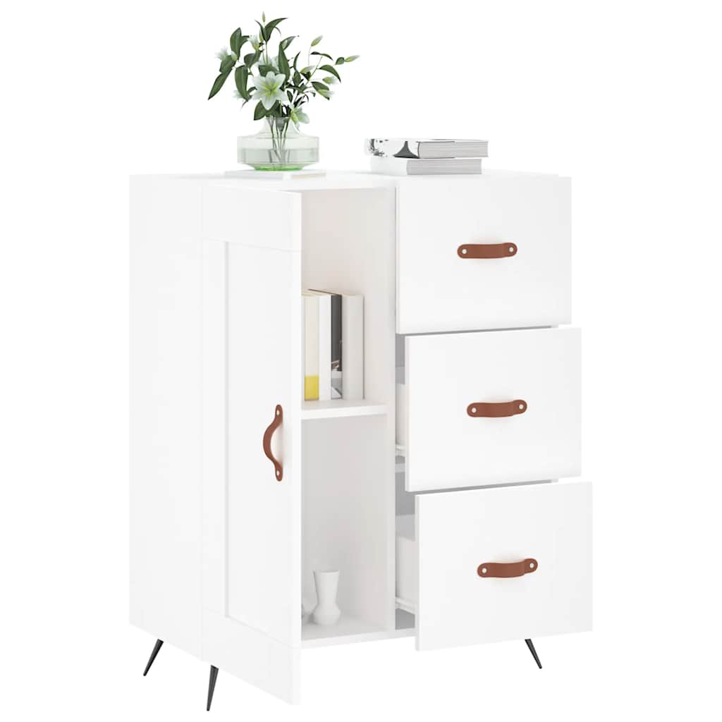 skænk 69,5x34x90 cm konstrueret træ hvid