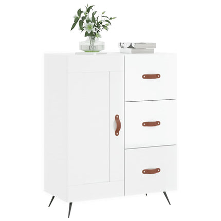 skænk 69,5x34x90 cm konstrueret træ hvid højglans