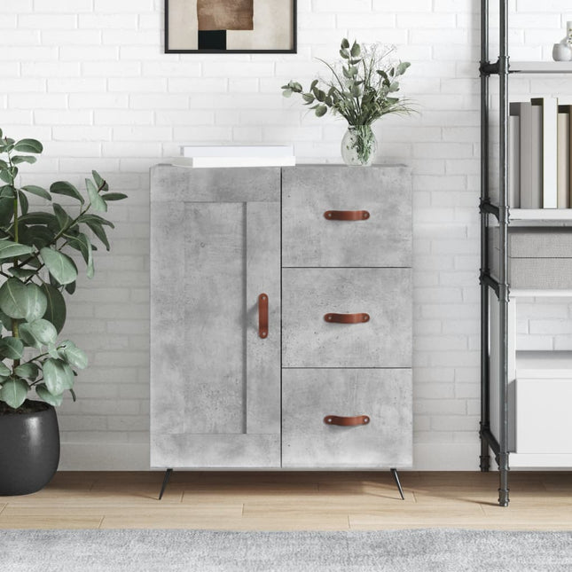 skænk 69,5x34x90 cm konstrueret træ betongrå