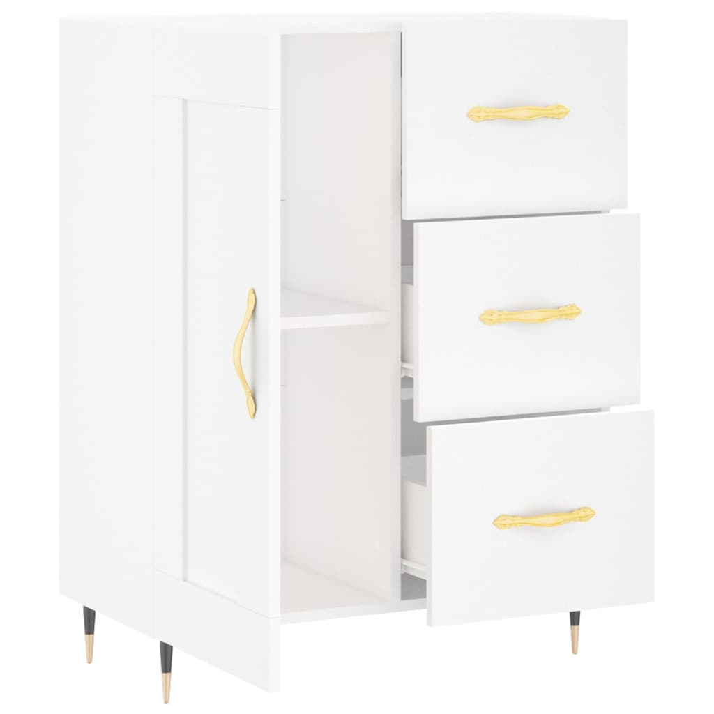 skænk 69,5x34x90 cm konstrueret træ hvid