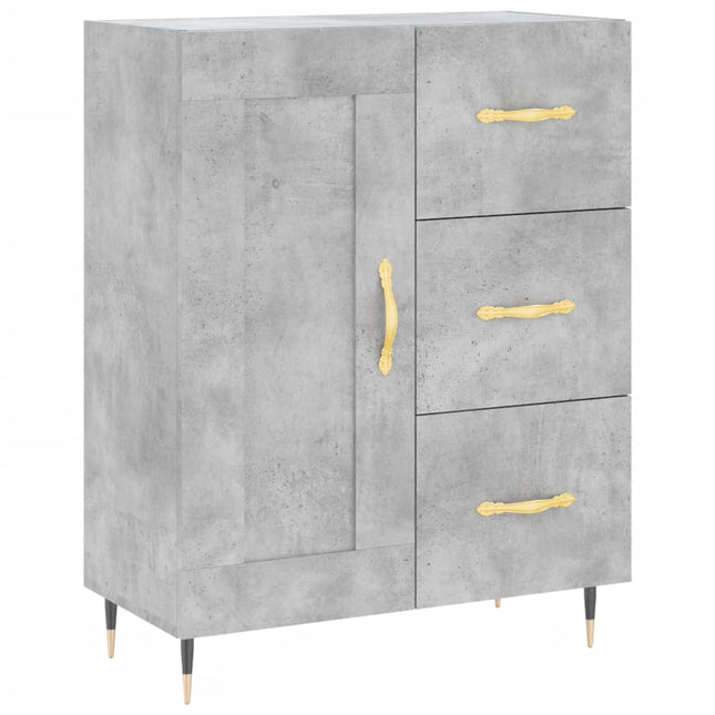 skænk 69,5x34x90 cm konstrueret træ betongrå