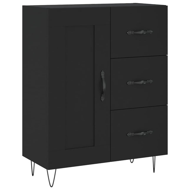 skænk 69,5x34x90 cm konstrueret træ sort