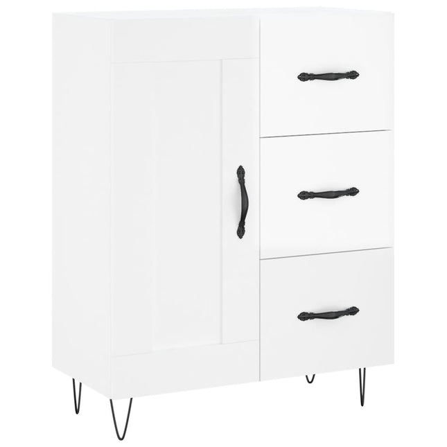 skænk 69,5x34x90 cm konstrueret træ hvid højglans