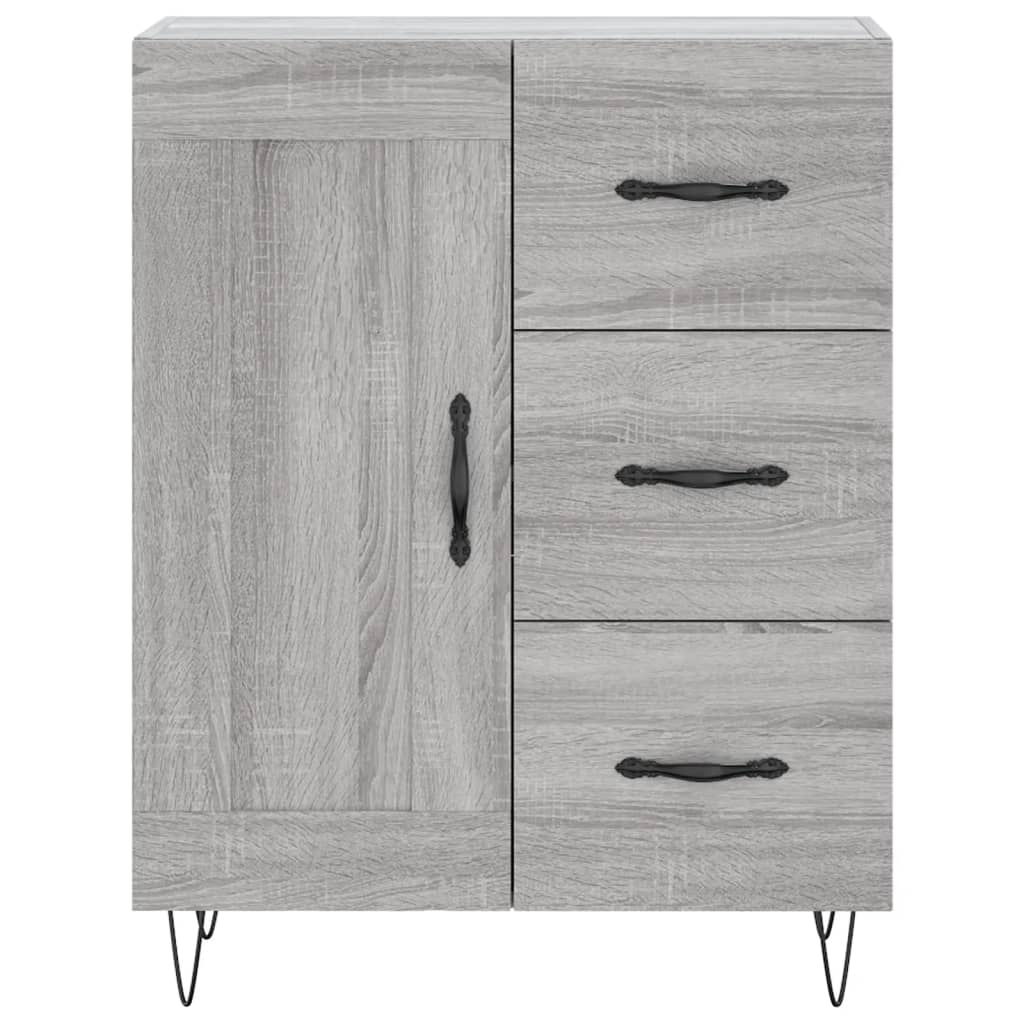 skænk 69,5x34x90 cm konstrueret træ grå sonoma-eg