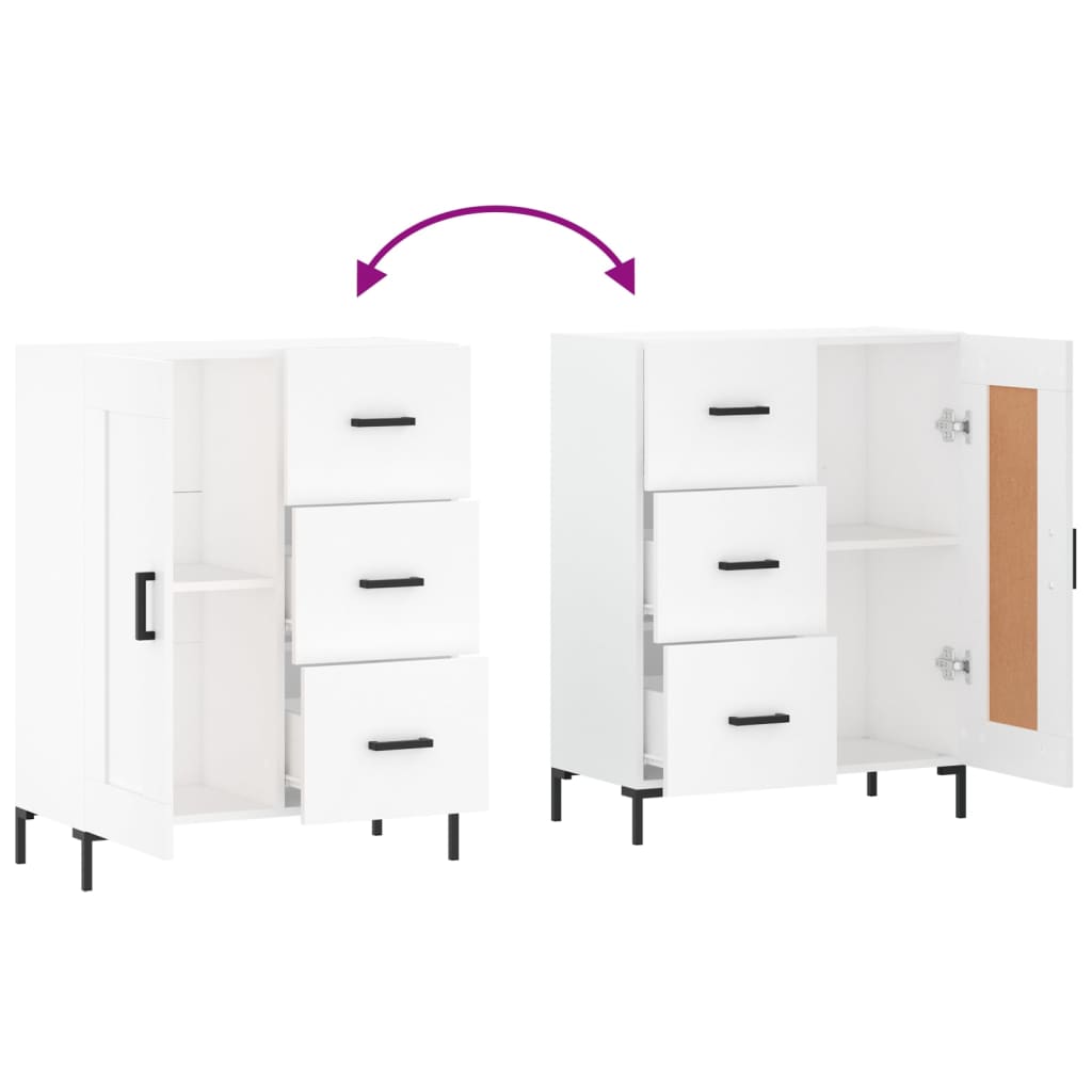 skænk 69,5x34x90 cm konstrueret træ hvid