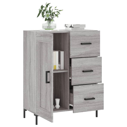 skænk 69,5x34x90 cm konstrueret træ grå sonoma-eg
