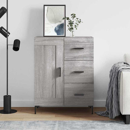skænk 69,5x34x90 cm konstrueret træ grå sonoma-eg