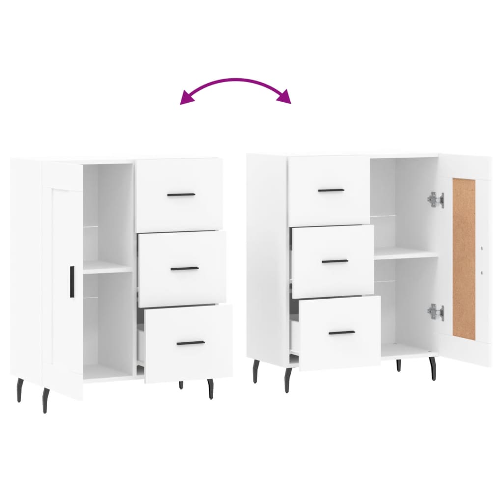 skænk 69,5x34x90 cm konstrueret træ hvid