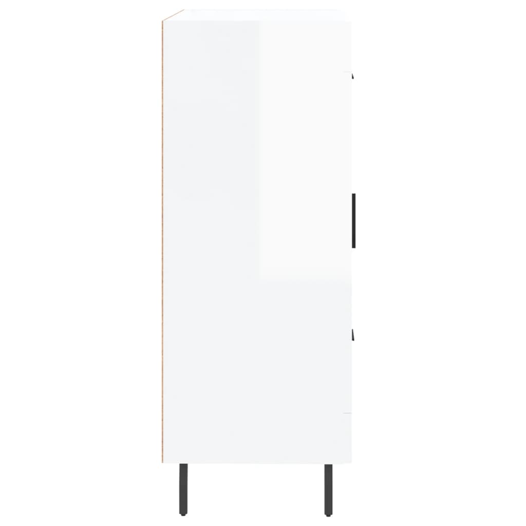 skænk 69,5x34x90 cm konstrueret træ hvid højglans