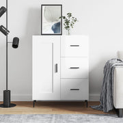 skænk 69,5x34x90 cm konstrueret træ hvid højglans