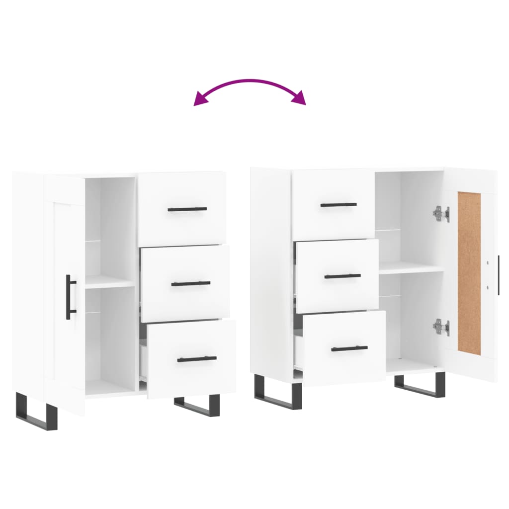 skænk 69,5x34x90 cm konstrueret træ hvid