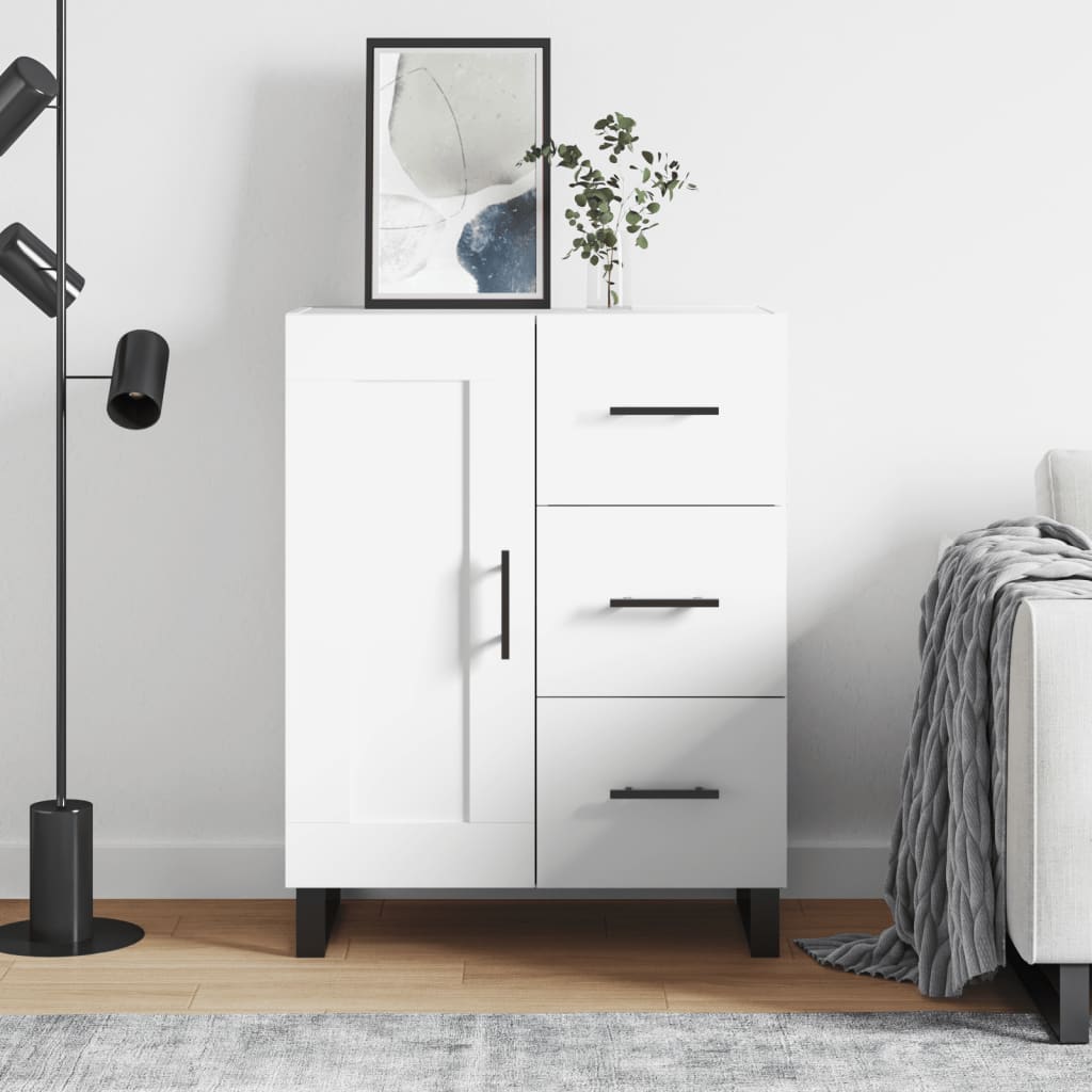 skænk 69,5x34x90 cm konstrueret træ hvid