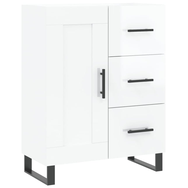 skænk 69,5x34x90 cm konstrueret træ hvid højglans