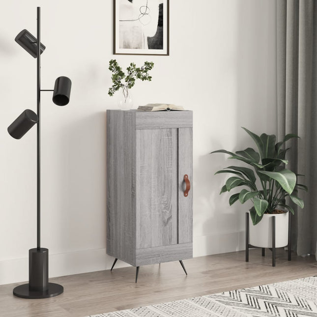 skænk 34,5x34x90 cm konstrueret træ grå sonoma-eg