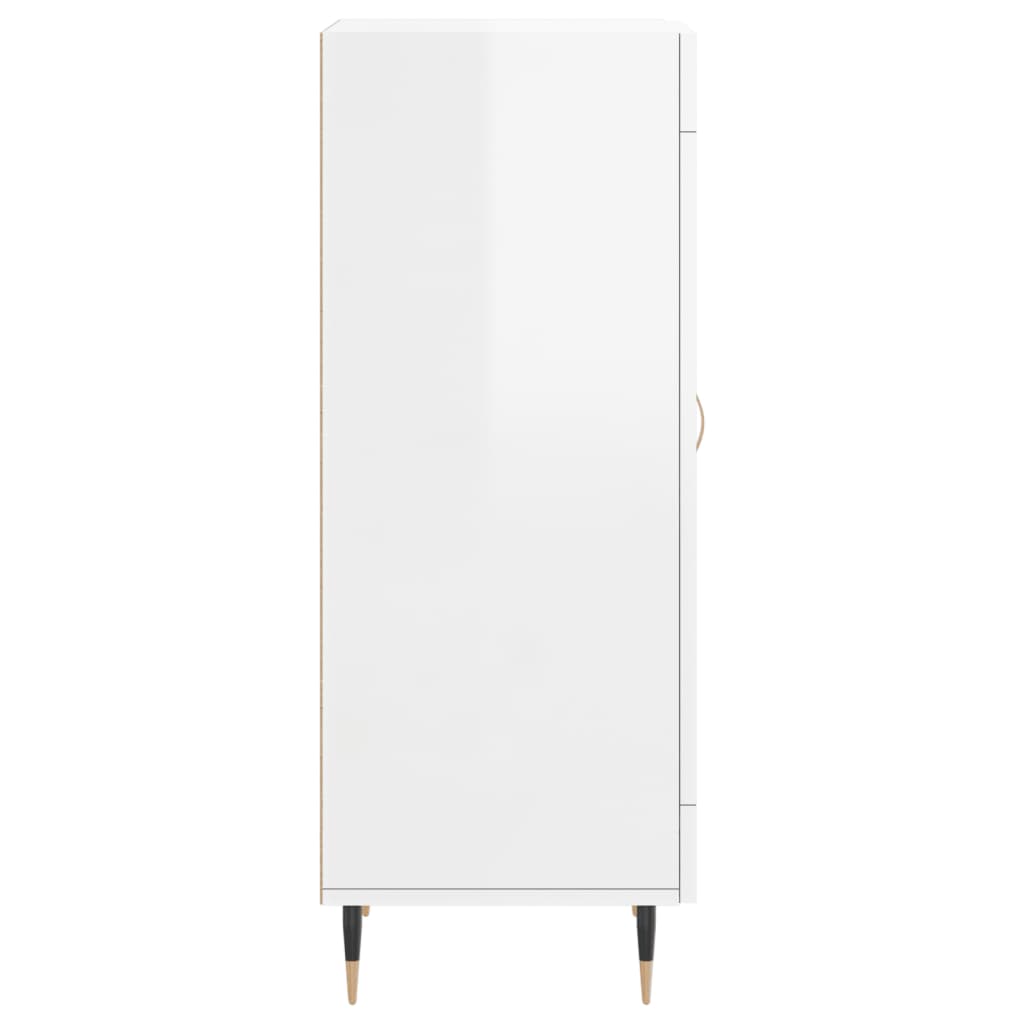 skænk 34,5x34x90 cm konstrueret træ hvid højglans