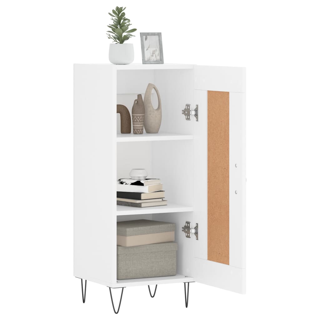 skænk 34,5x34x90 cm konstrueret træ hvid