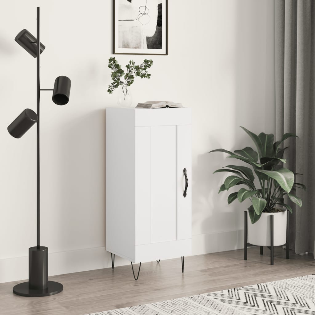 skænk 34,5x34x90 cm konstrueret træ hvid