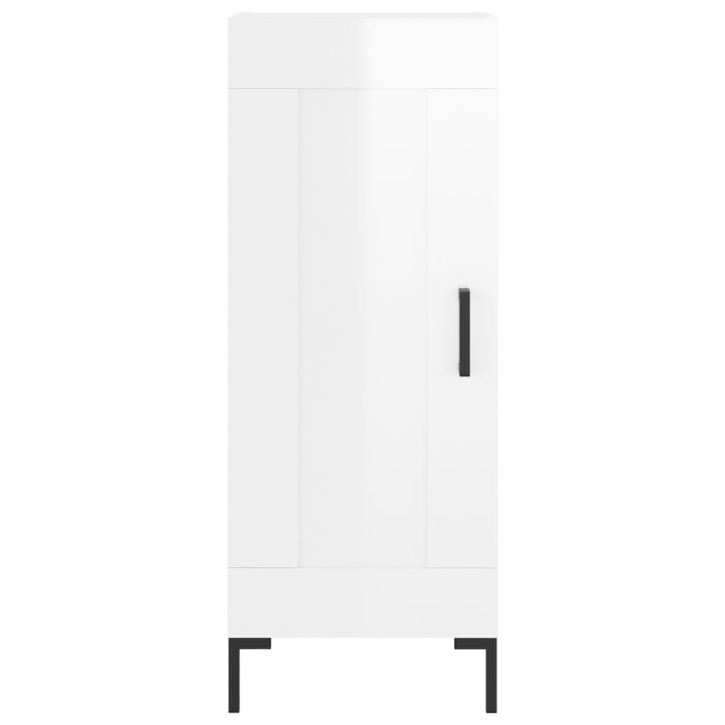 skænk 34,5x34x90 cm konstrueret træ hvid højglans