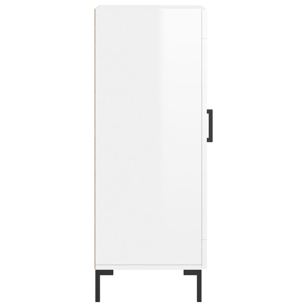 skænk 34,5x34x90 cm konstrueret træ hvid højglans