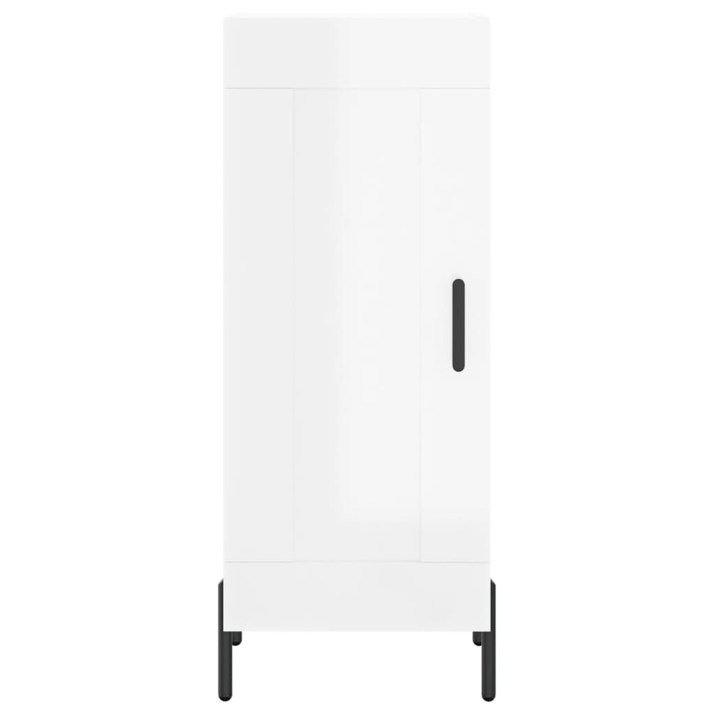 skænk 34,5x34x90 cm konstrueret træ hvid højglans