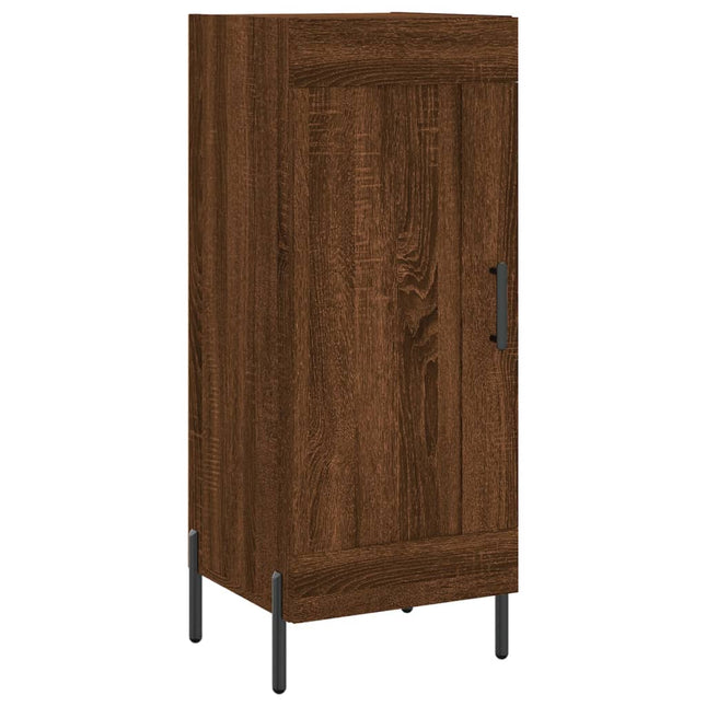 skænk 34,5x34x90 cm konstrueret træ brun egetræsfarve
