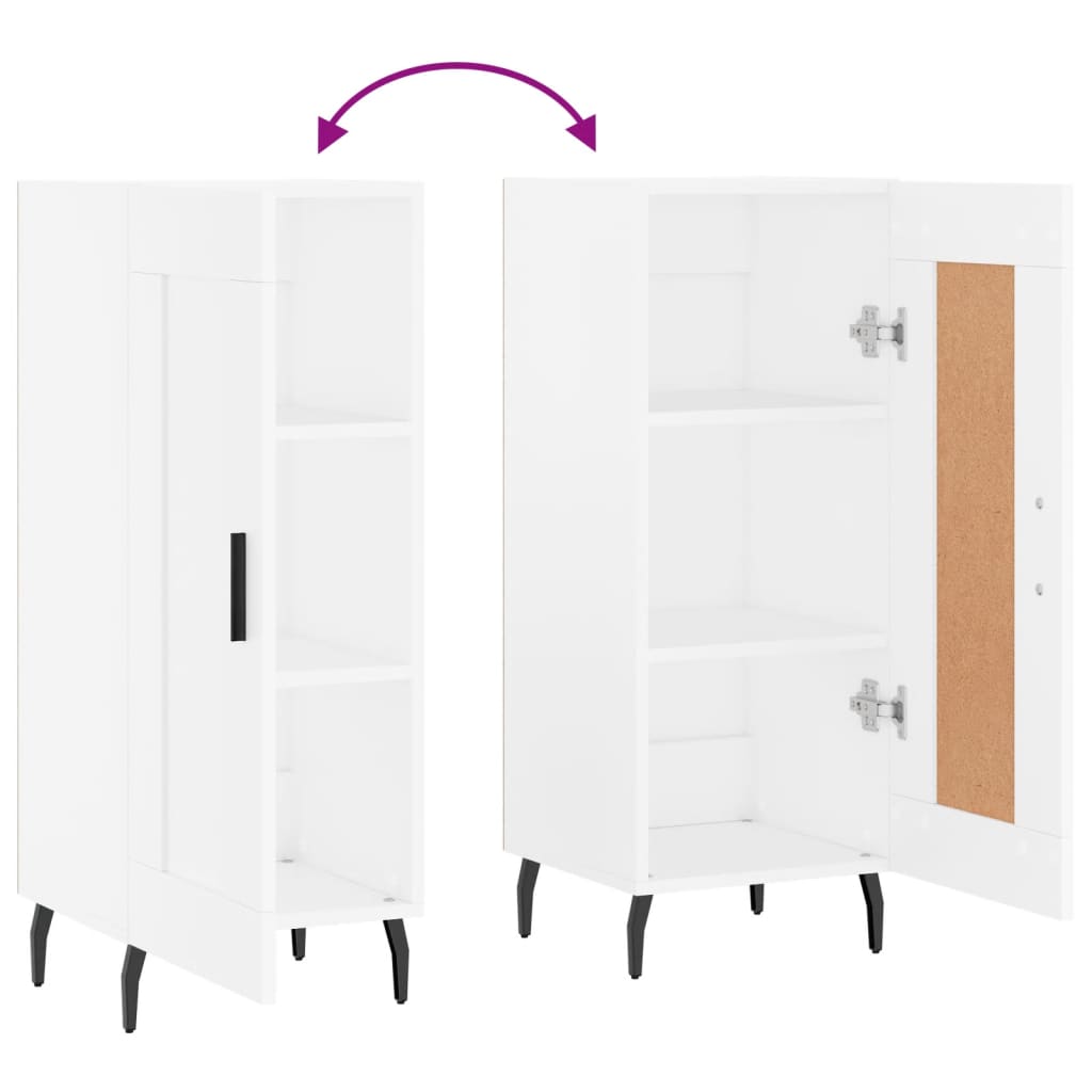 skænk 34,5x34x90 cm konstrueret træ hvid